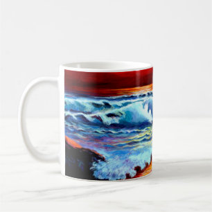 Taza De Café Paintage Beach Sunset Giant Coffee Mug
