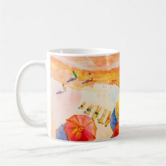 Taza De Café Paintaje acuarela marea Vista superior colorida de