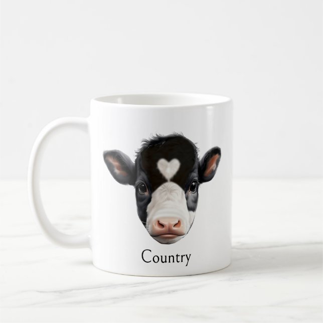 Taza De Café País Cara de vaca negra y blanca (Izquierda)