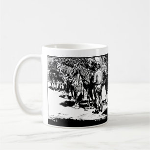 Taza De Café País de Vaqueros y Caballos Arte Rodeo Occidental