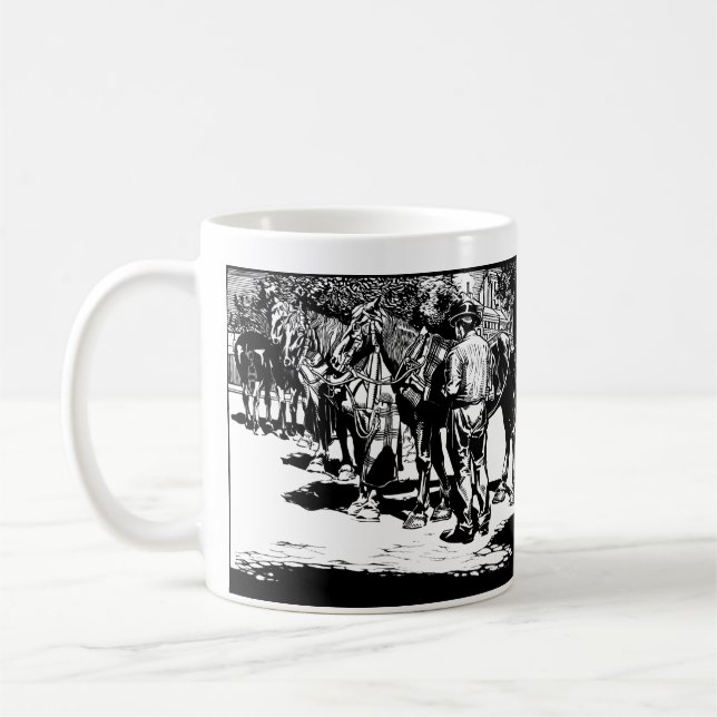 Taza De Café País de Vaqueros y Caballos Arte Rodeo Occidental (Izquierda)