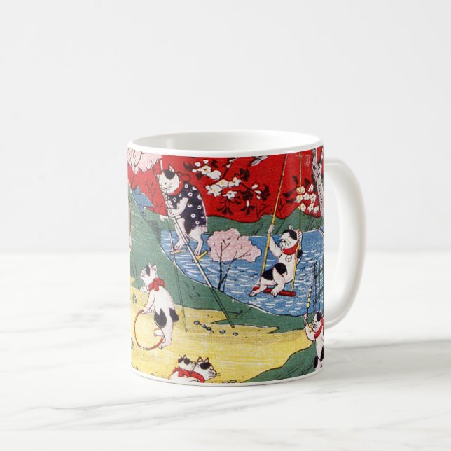 Taza De Café País gatos japonés, Utagawa Kunitoshi (Anverso derecho)