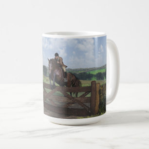 Taza De Café País transversal - Salto de la Mug de caballos