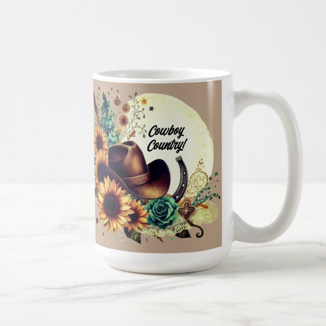 Taza De Café País Vaquero Rústico Mug Occidental (Derecha)