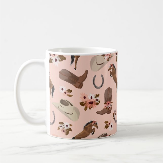 Taza De Café Pais y café floral Mug (Izquierda)
