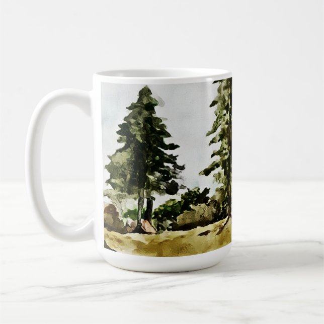 Taza De Café Paisaje acuático del lago Tahoe Monogramado (Izquierda)