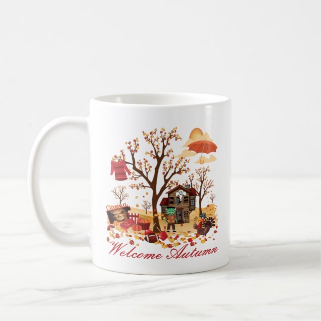 Taza De Café Paisaje agradable de la caída del otoño (Izquierda)