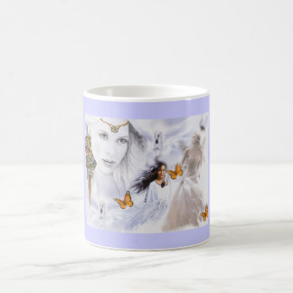 Taza De Café Paisaje Amerindia Ángel mariposas