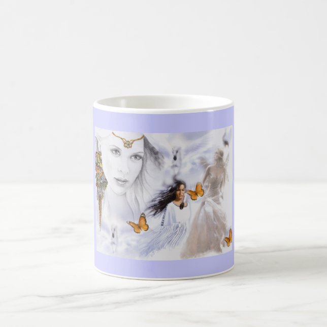 Taza De Café Paisaje Amerindia Ángel mariposas (Centro)