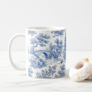 Taza De Café Paisaje campestre de Toile Azul Grandmillennial