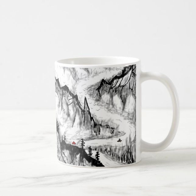 Taza De Café paisaje chino (Derecha)