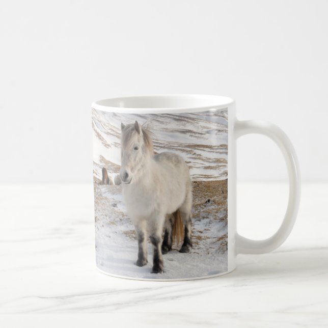 Taza De Café Paisaje con caballos islandeses (Derecha)