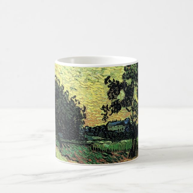 Taza De Café Paisaje con castillo de Auvers por Vincent van Gog (Centro)