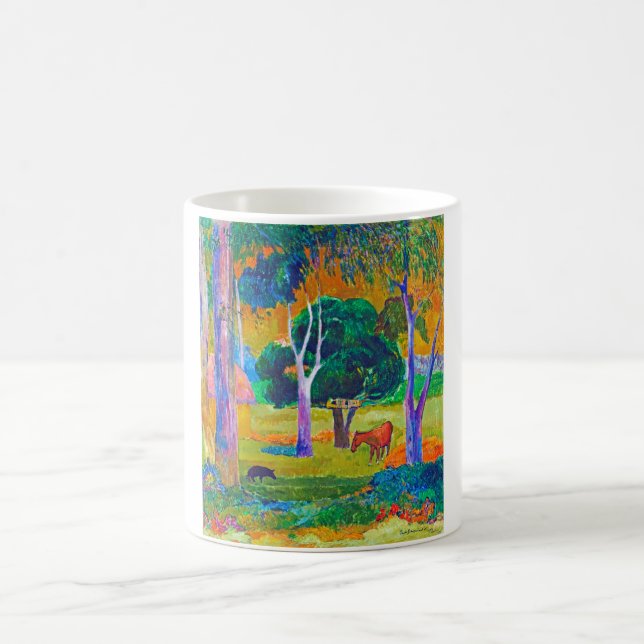 Taza De Café Paisaje con cerdo y caballo, Gauguin (Centro)