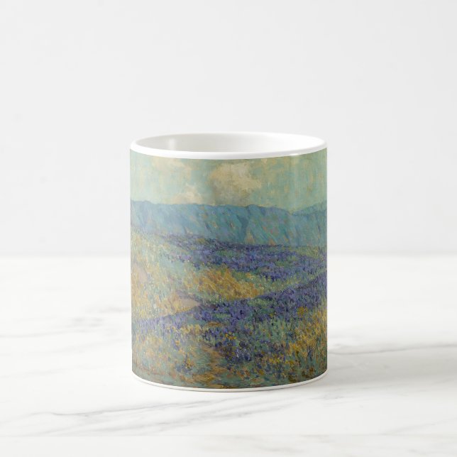 Taza De Café Paisaje con flores azules (de Granville Redmond) (Centro)