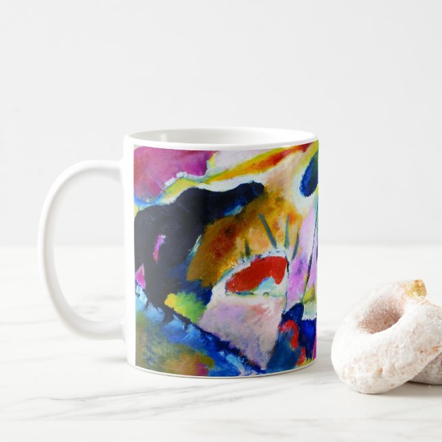 Taza De Café Paisaje con lluvia de Wassily Kandinsky (Con donut)