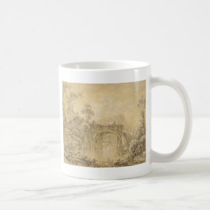 Taza De Café Paisaje con un puente rústico