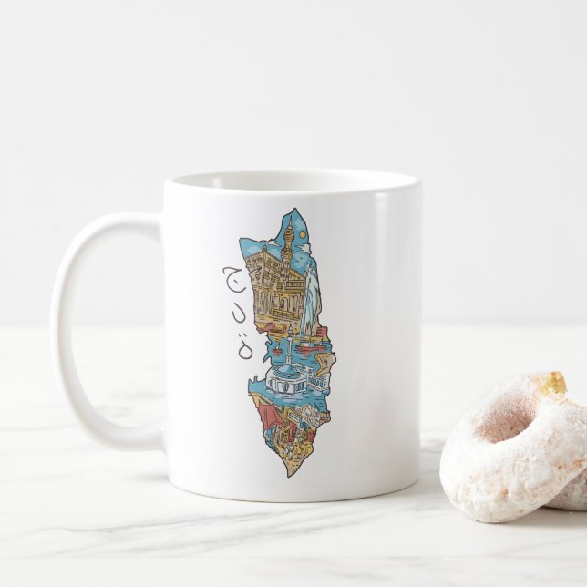 TAZA DE CAFÉ PAISAJE DE ARABIA SAUDITA DE JEDDAH (Con donut)