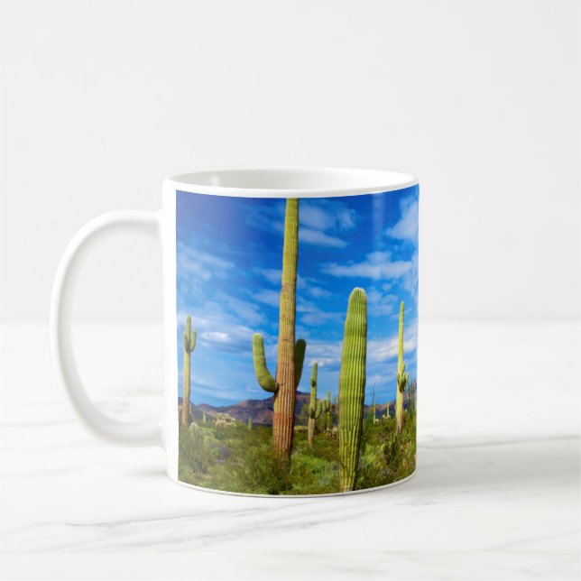 Taza De Café Paisaje de cactus del desierto, Arizona (Izquierda)