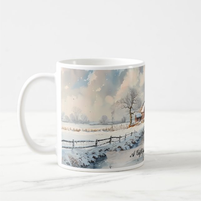 Taza De Café Paisaje de invierno en el campo inglés personaliza (Izquierda)