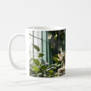 Taza De Café Paisaje de jardín romántico