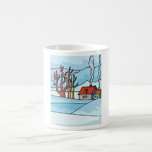 Taza De Café Paisaje de la Casa de Invierno
