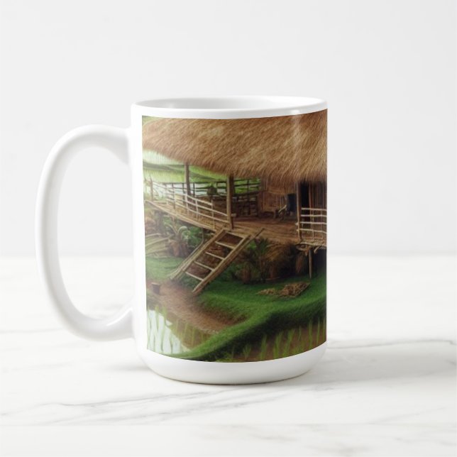 Taza De Café Paisaje de la terraza de arroz tranquilo (Izquierda)