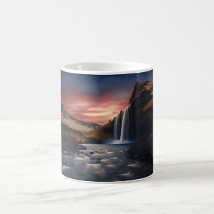 Taza De Café Paisaje de las cascadas de Islandia