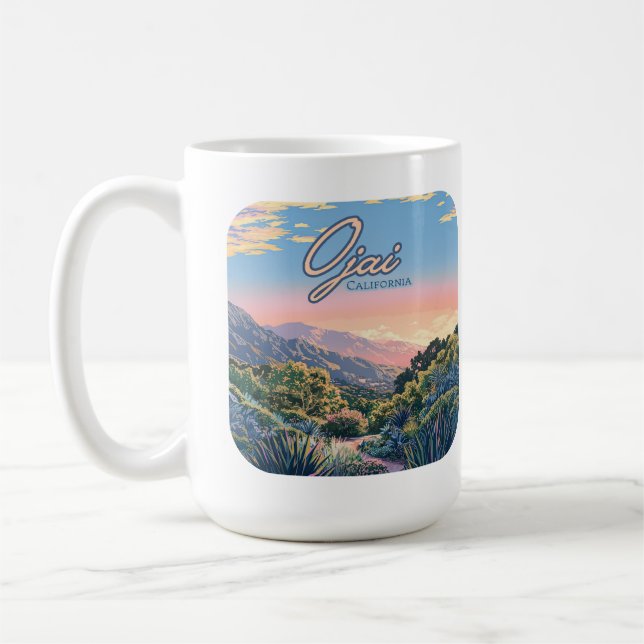 Taza De Café Paisaje de las montañas Ojai California Topa Topa (Izquierda)