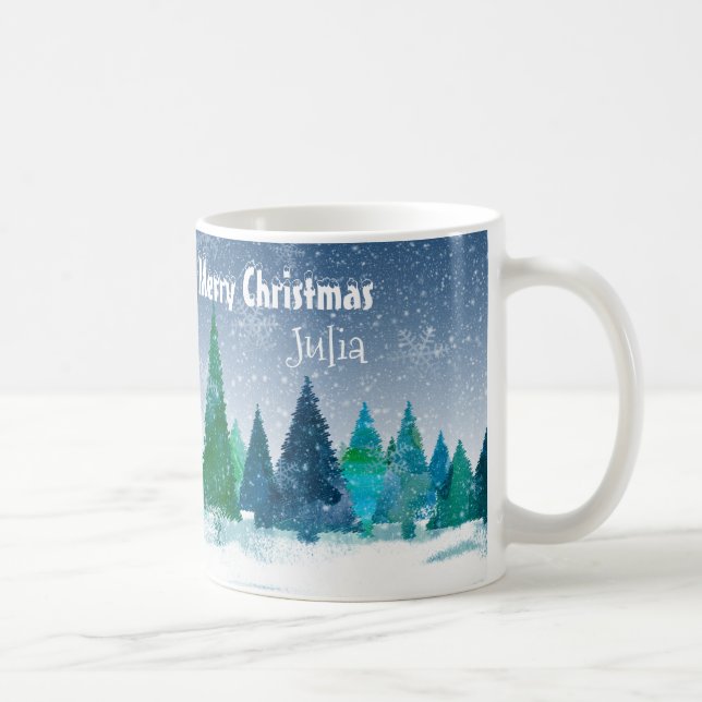 Taza De Café Paisaje de Nieve Magnífica Idiílica Serene (Derecha)