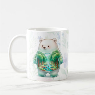 Taza De Café Paisaje de oso rural/conejo