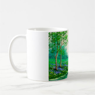 Taza De Café Paisaje de pinturas petrolíferas, primavera, árbol