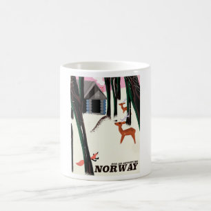Taza De Café Paisaje de poster de viajes vintage de Noruega