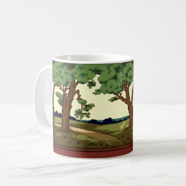 Taza De Café Paisaje de roble estilo artesanal de 1914 (Anverso izquierdo)