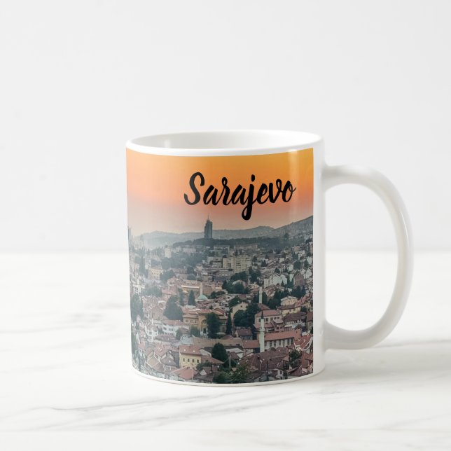 Taza De Café Paisaje de Sarajevo desde la cima (Derecha)