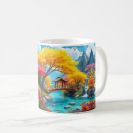 Taza De Café paisaje de un río turquesa cristalino