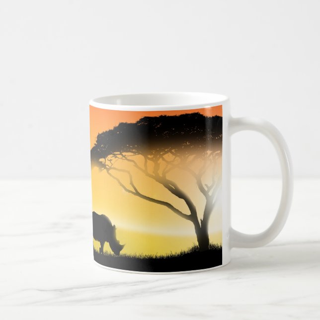Taza De Café Paisaje del africano del ilustracion (Derecha)