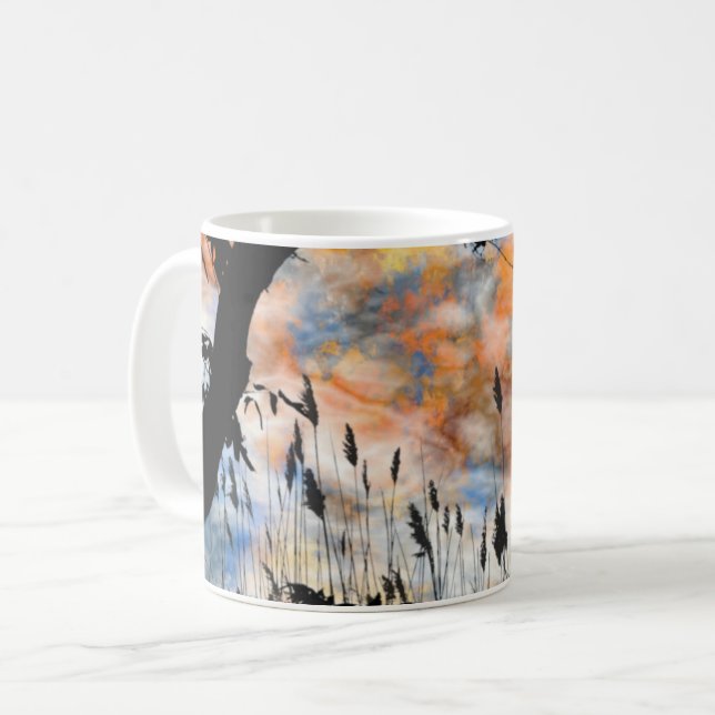 Taza De Café Paisaje del cielo del verano de verano de la puest (Anverso izquierdo)