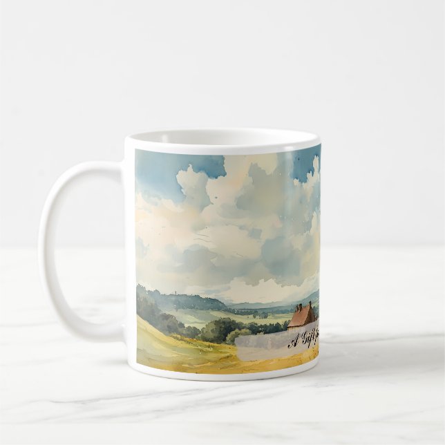 Taza De Café Paisaje del país inglés personalizable (Izquierda)