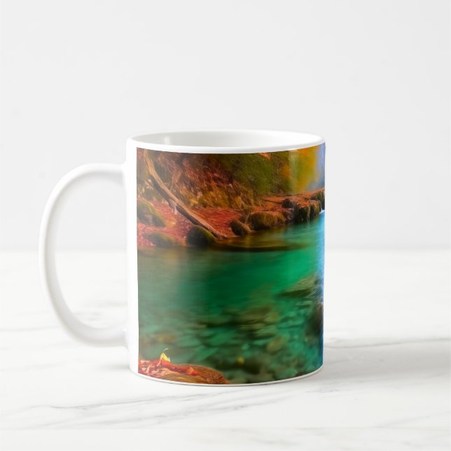 Taza De Café Paisaje del río Otoño Tranquilo (Izquierda)