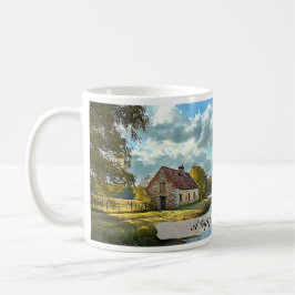 Taza De Café Paisaje del río rural en inglés personalizable