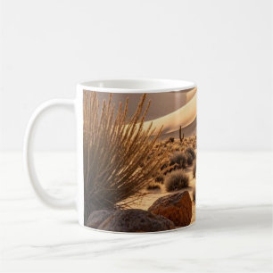 Taza De Café Paisaje desierto al atardecer