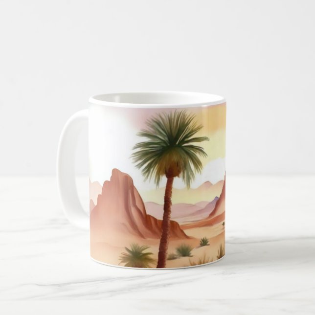 Taza De Café Paisaje desierto con palmas de fecha (Anverso izquierdo)