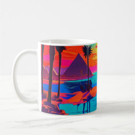 Taza De Café Paisaje egipcio de arte Poster psicodélico
