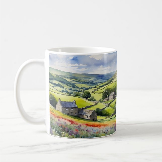 Taza De Café Paisaje en Yorkshire Meadowsong (Izquierda)