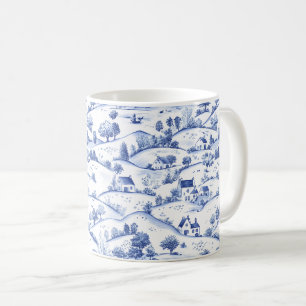 Taza De Café Paisaje francés pastoral de Toile Azul Atemporal