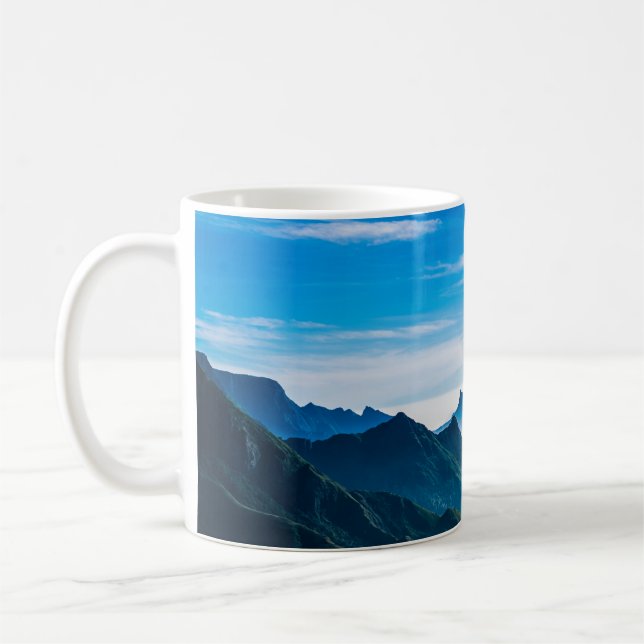 Taza De Café Paisaje húmedo de las montañas de la mañana (Izquierda)