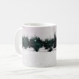 Taza De Café Paisaje invernal con larvas en la nieve