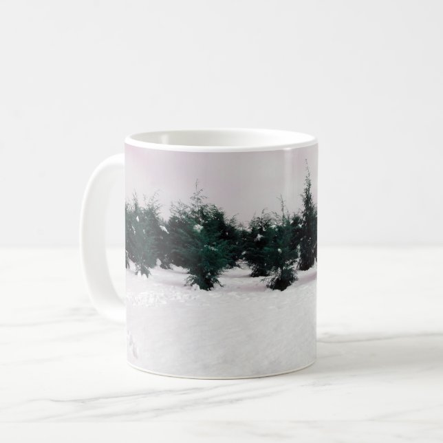 Taza De Café Paisaje invernal con larvas en la nieve (Anverso izquierdo)