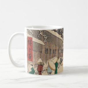 Taza De Café paisaje invernal de Hiroshige japón ukiyo-e antigu